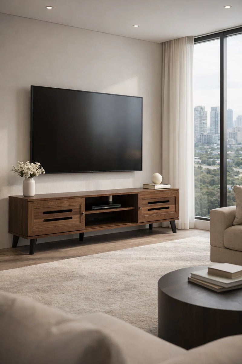 ماريا هومز منصة التلفزيون TV0001-180 – مركز ترفيه بني داكن، 180x40x44 سم - Image 1